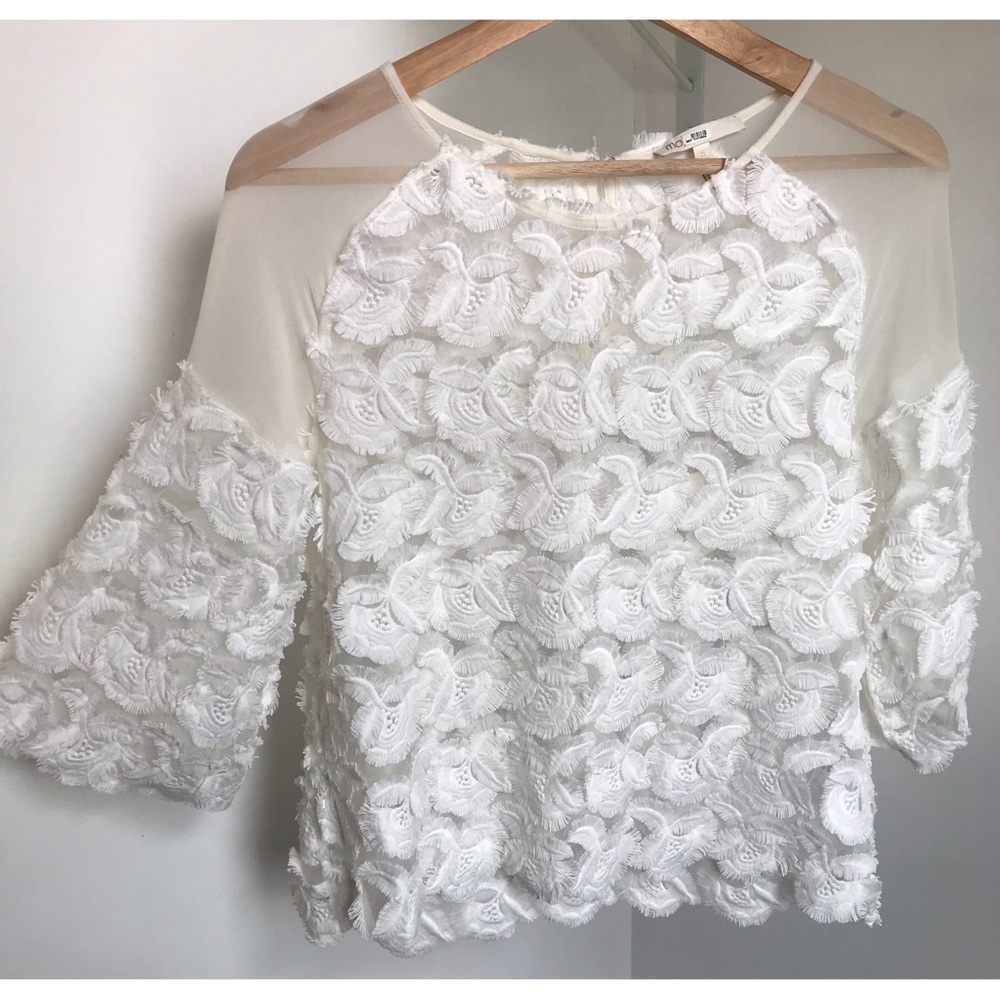 Maje • 3 (L) • Logan Rosette Floral Appliqué Top